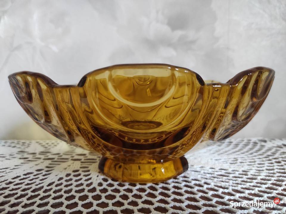 Szkło Bohemian Josef Inwald Amber Pressed Glass Białystok