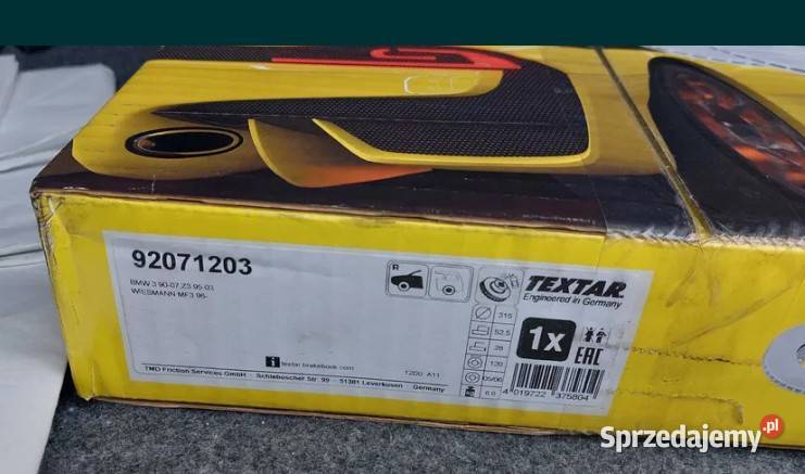 Tarcze BMW E36 M3 Z3 nowe prawa lewa Textar Pruszków