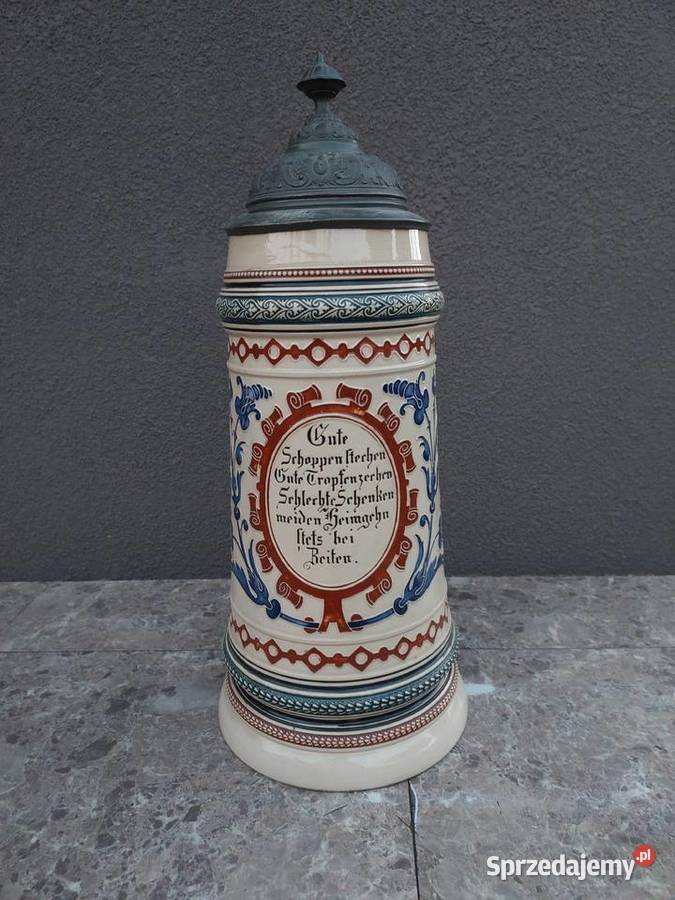 Zabytkowy kufel 2L sygnowany 1893r Merkelbach Tczew