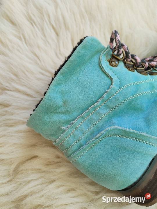 Asos Buty Turkusowe botki 37 Vintage 37 Półbuty Jasło