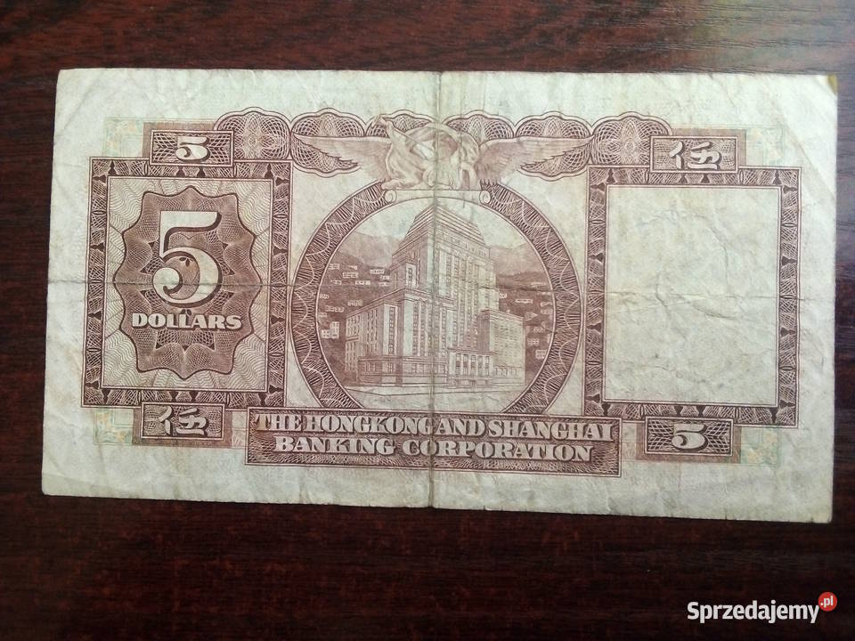 Banknot 5 dolarów Hong Kong Płońsk