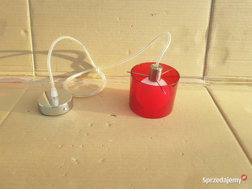 Lampa wisząca TUBA czerwona SZKŁO do przedpokoju Warszawa