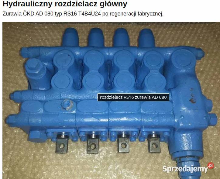 Rozdzielacz hydrauliczny do Praga AD 080 Star Kielce