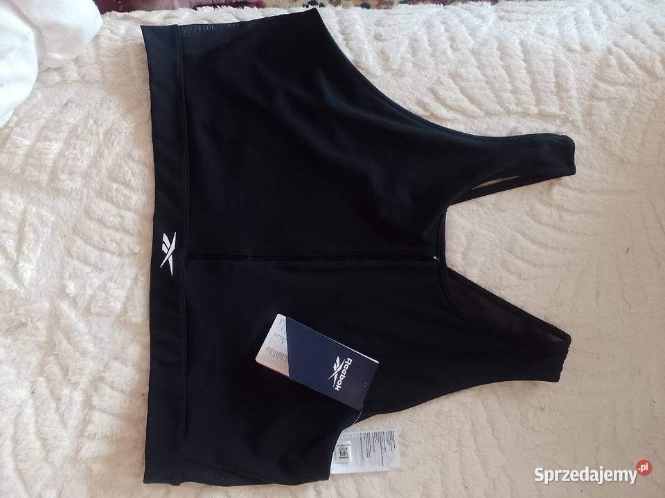 4648 Reeboke Czarny top fitness treningowa Reebok Topy i koszulki