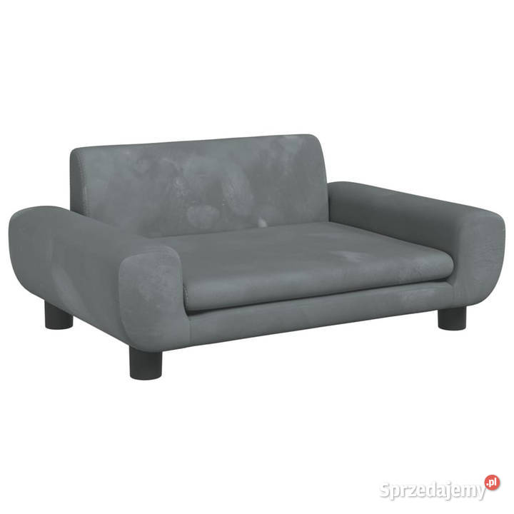 Sofa dzieci ciemnoszara 70x45x33 aksamit Warszawa