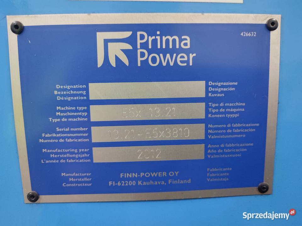 Wykrawarka rewolwerowa E5x PRIMA POWER Produkcja