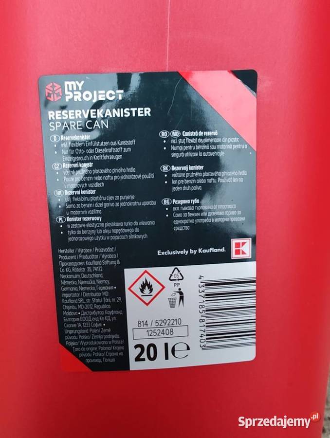 Kanister plastikowy My Projekt 20 l Olecko