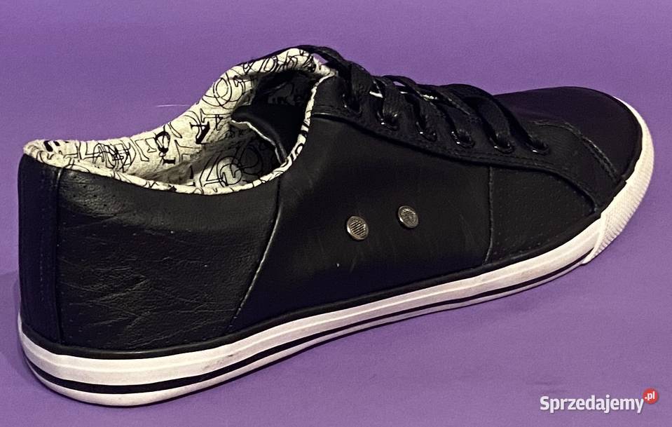 Męskie czarne trampki rozmiar 41 skóra ekologiczna Żyrardów