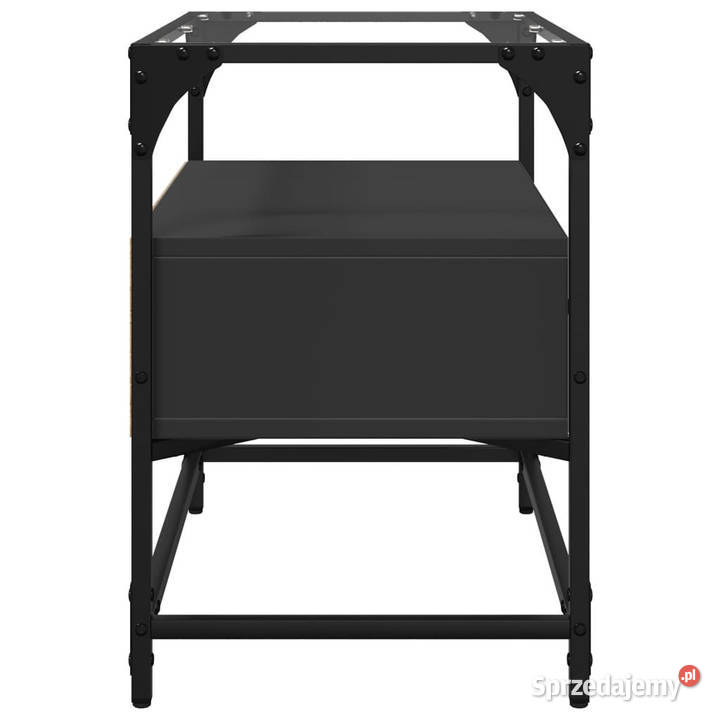 Szafka pod TV ze szklanym blatem czarna 60x35x51 mazowieckie Warszawa sprzedam