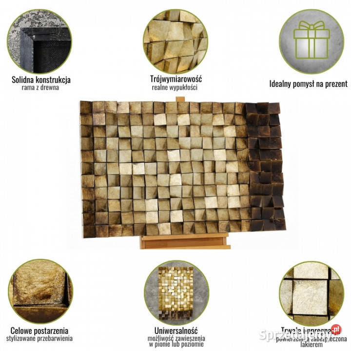 Obraz 3D LOFT MOZAIKO 1 76x118 inny kolor Chmielnik