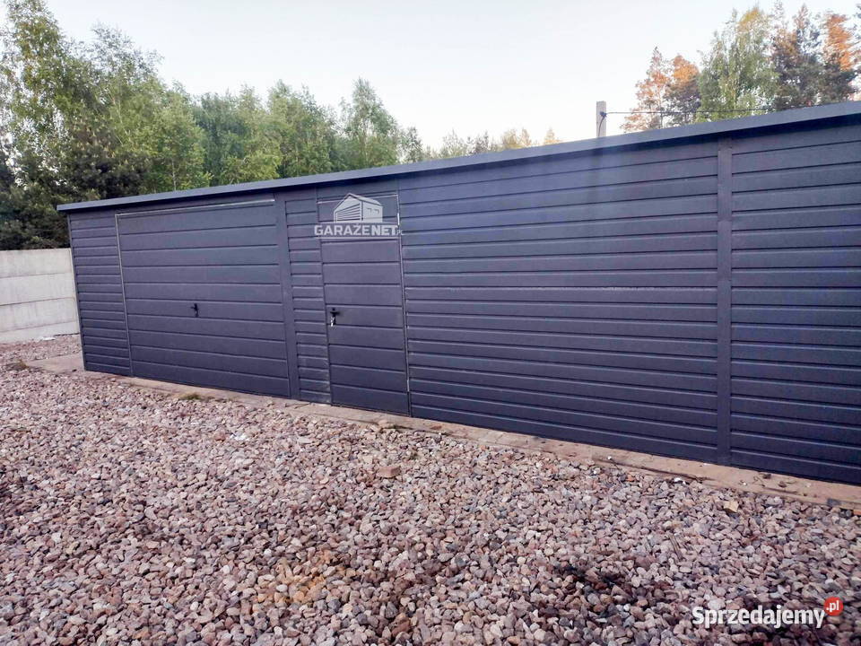 GARAŻ BLASZANY 15m x 6m SPAD TYŁ Brama uchylna Dom i Ogród Łapanów sprzedam