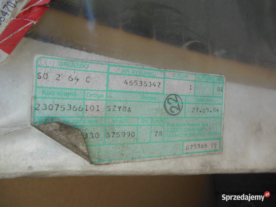 Szyba ogrzewana tylna Fiat Punto I 46536347 Kozy