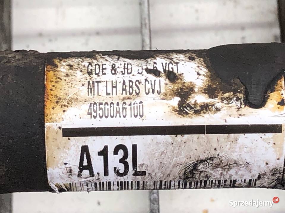 PÓŁOŚ LEWY PRZÓD KIA CEED 49500A6100 16 110 1218 osobowe