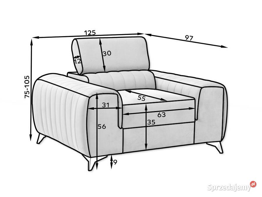 Fotel tapicerowany nowoczesny wygodny do salonu Gdańsk sprzedam