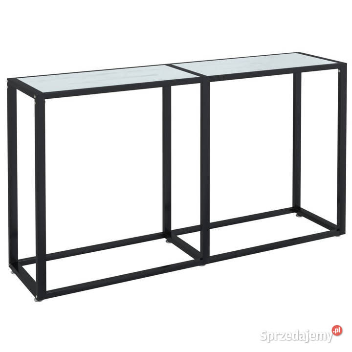 Konsola biały marmur 140x35x755 szkło hartowane Warszawa
