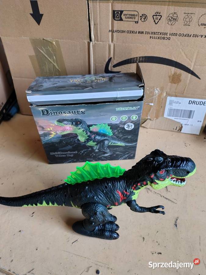 DUŻY DINOZAUR TREX TYRANOZAUR CHODZI RYCZY ZIEJE Zawiercie