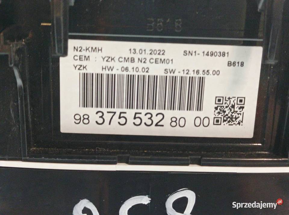 LICZNIK 9837553280 12 B 82 Citroen C3 III Wyposażenie wnętrza sprzedam