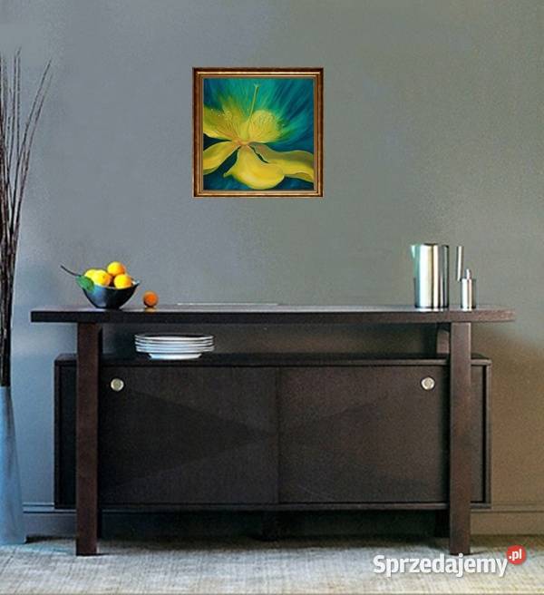 Obraz olejny Żółty kwiat Abstrakcja Lublin