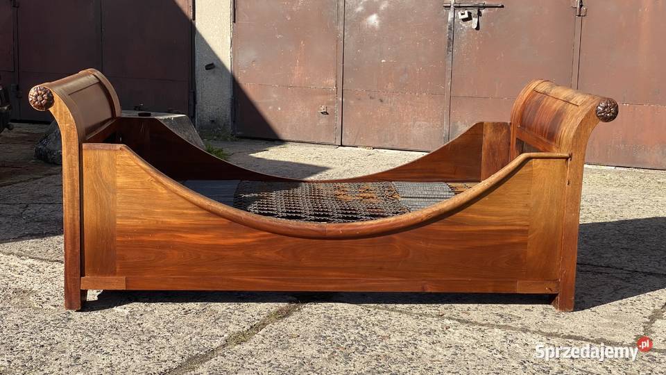 Łóżko Biedermeier pojedyncze 100x200 orzech XIX sprzedam
