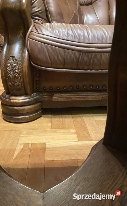 Zestaw Kler drewno skóra Dębowo skórzany Komplet opolskie Opole