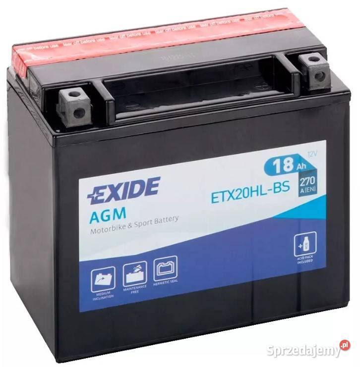 Akumulator motocyklowy EXIDE ETX20HLBS YTX20HLBS Wałbrzych