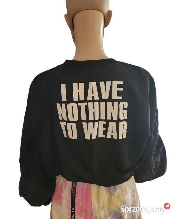 CZARNA KRÓTKA BLUZA OVERSIZE BUFIASTE RĘKAWY Moda i Styl wielkopolskie Kalisz