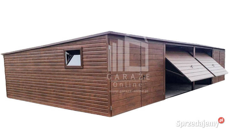GARAŻ BLASZANY 12m x 5m poziom spad tył 4x Brama Siedlce