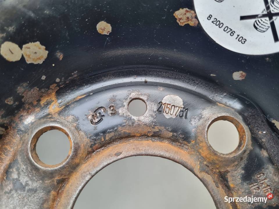 Clio II Kangoo KOŁO ZAPASOWE Zapas felga 18560 Średnica 15" Rudka sprzedam