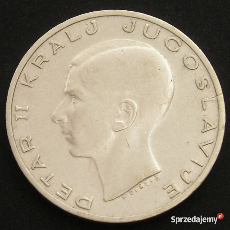 JUGOSŁAWIA 10 DINAR 1938 PIOTR II SREBRO Łódź