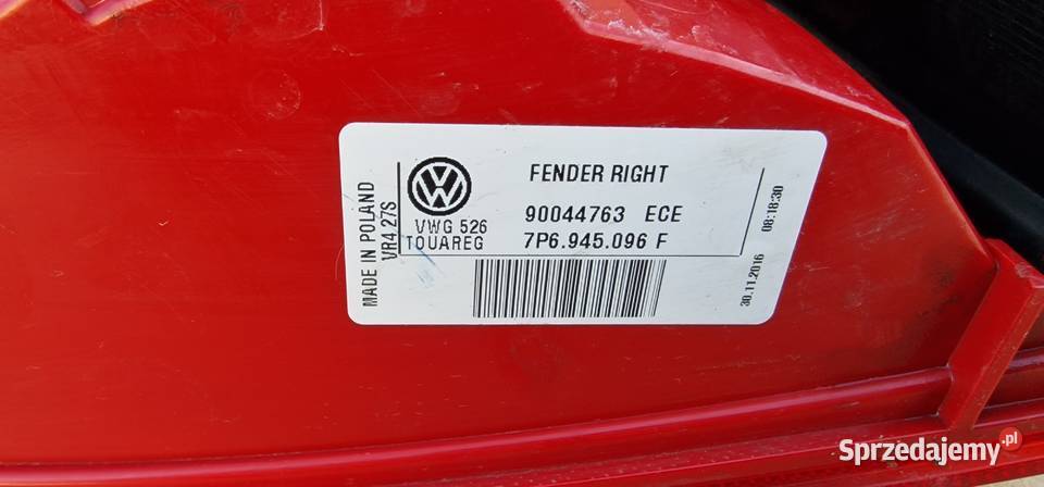 VW TOUAREG LAMPA PRAWA TYŁ TYLNA ORYGINAŁ Bieleń