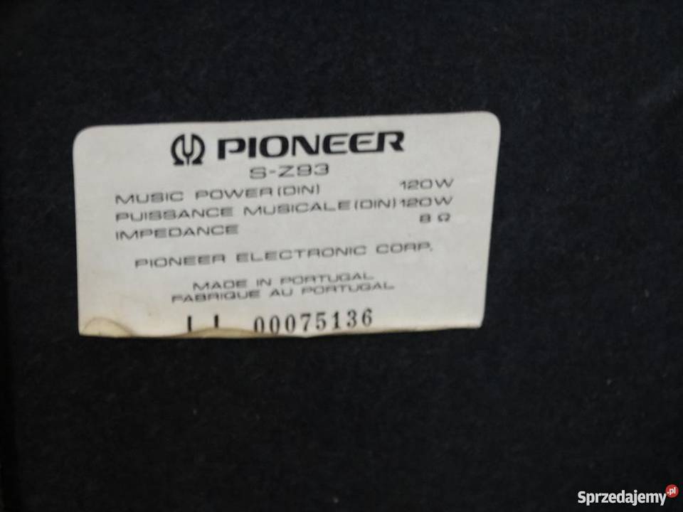Kolumny Pioneer SZ93 sprawne2 x 120 wat WYSYŁKA podkarpackie Jasło