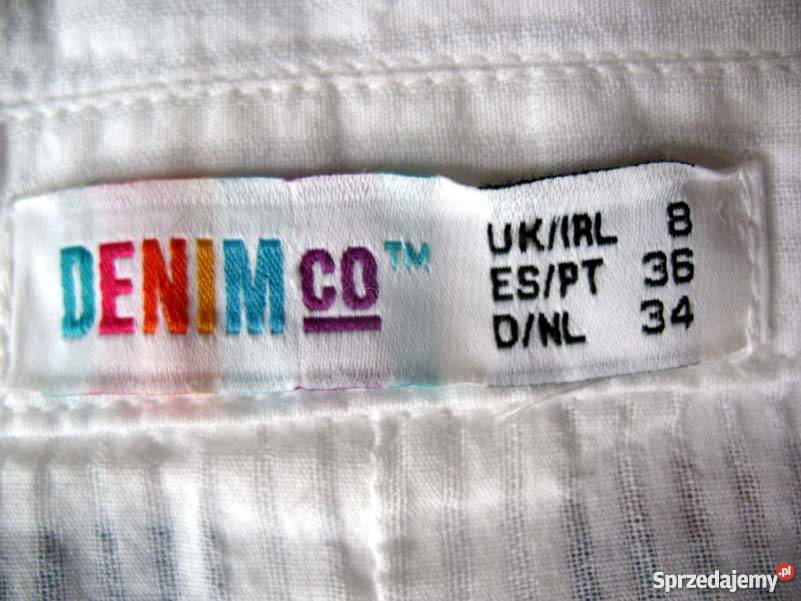 Denim co KLASYCZNA BLUZKA KOSZULOWA 36 biust 100 biały Siedlce