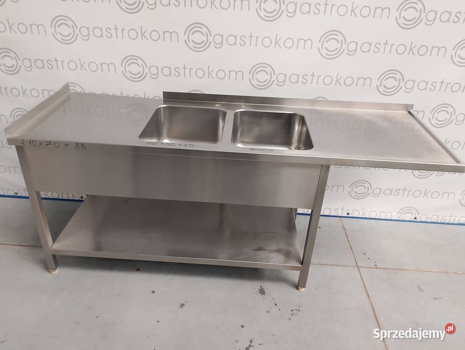 Stół z 2 zlewami i miejscem pod zmywarkę 210x70 Wrocław