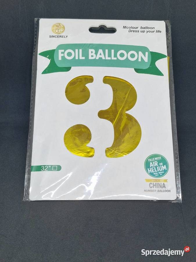 Balon Foliowy w Kształcie Cyfry 1 XXL Złota mazowieckie Siedlce