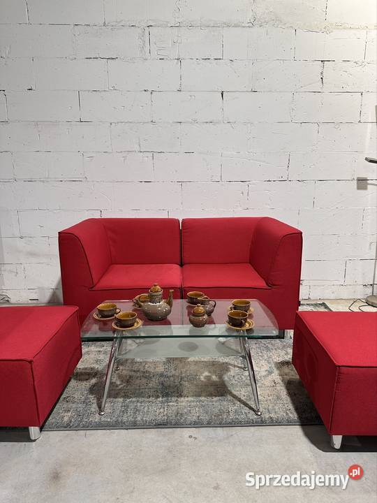 Modułowa sofa narożnik KLEIBER czerwona 80cm