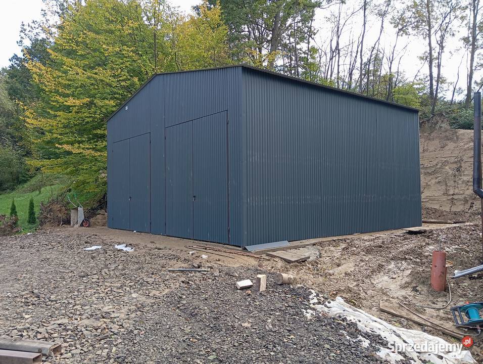 Grafitowy Wysoki GARAŻ BLASZANY Magazyn Rolniczy Sprzedaż