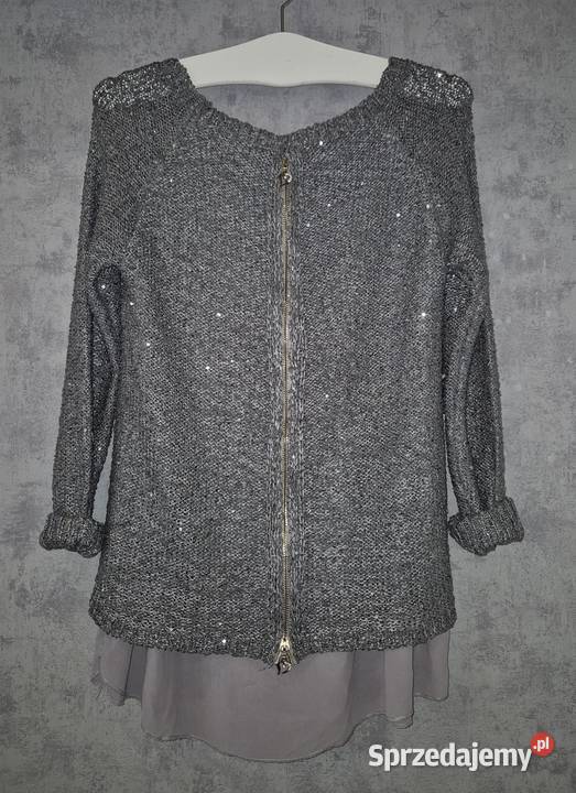 Sweter damski srebrna nitka 38M Łódź