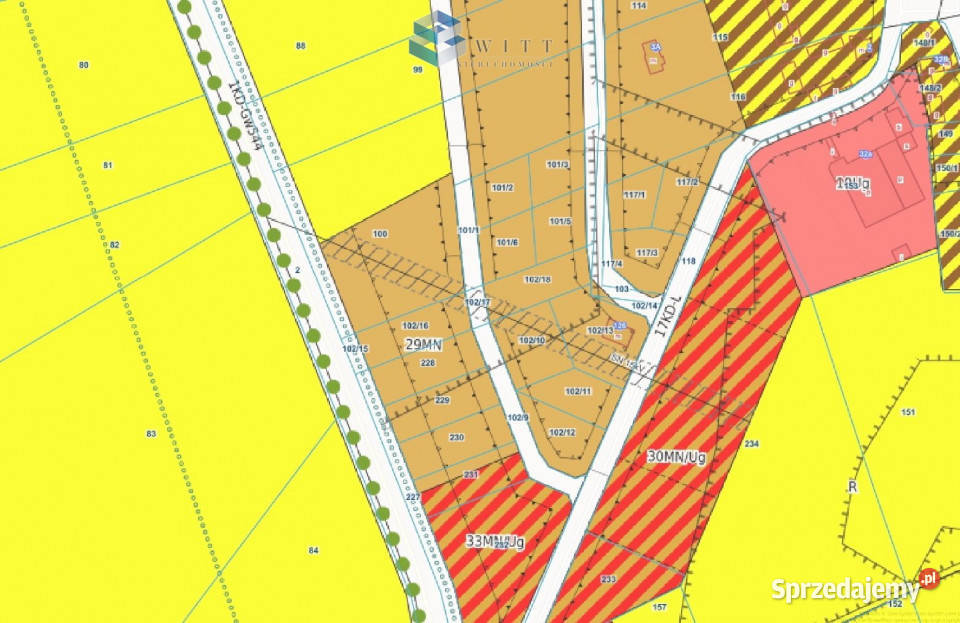 sprzedaży działki 1320m2 Filice gaz Sprzedaż