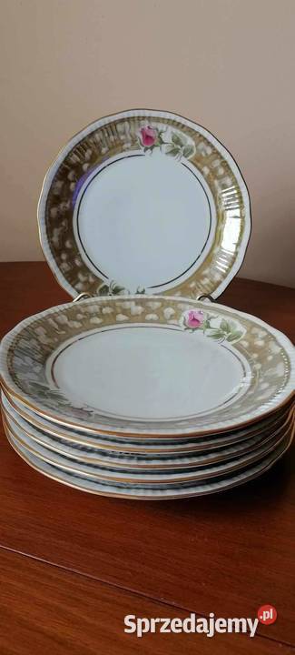 Sześć Talerzyków Róża w Brązie PRL Wałbrzych