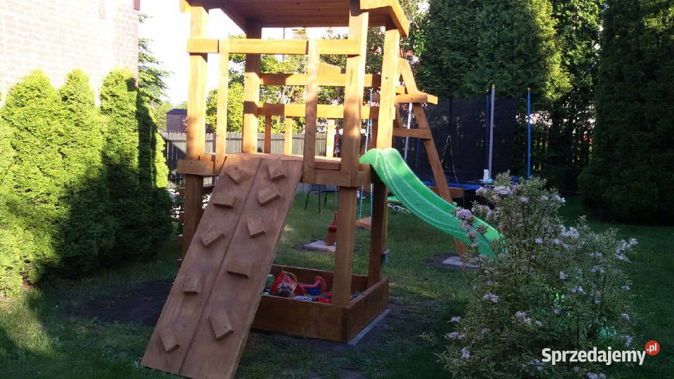 PROMOCJA ogrodowy drewniany plac zabaw z domkiem Ogród Cieszyn