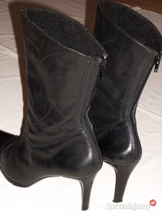 Skórzane kozaki HED vintage Zamek z tyłu 40 Kozaki