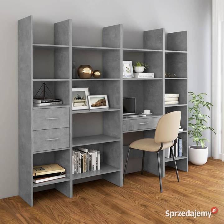 vidaXL Regał na książki szarość betonu 40x35x180 mazowieckie Warszawa