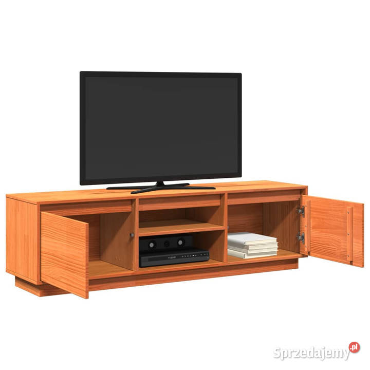 Szafka RTV woskowy brąz 140x35x40 lite drewno RTV mazowieckie Warszawa