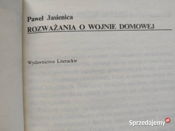 Rozważania o wojnie domowej Paweł Jasienica świętokrzyskie sprzedam