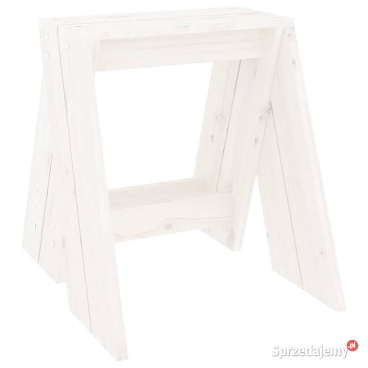 Stołki 2 białe 40x40x45 lite drewno sosnowe mazowieckie