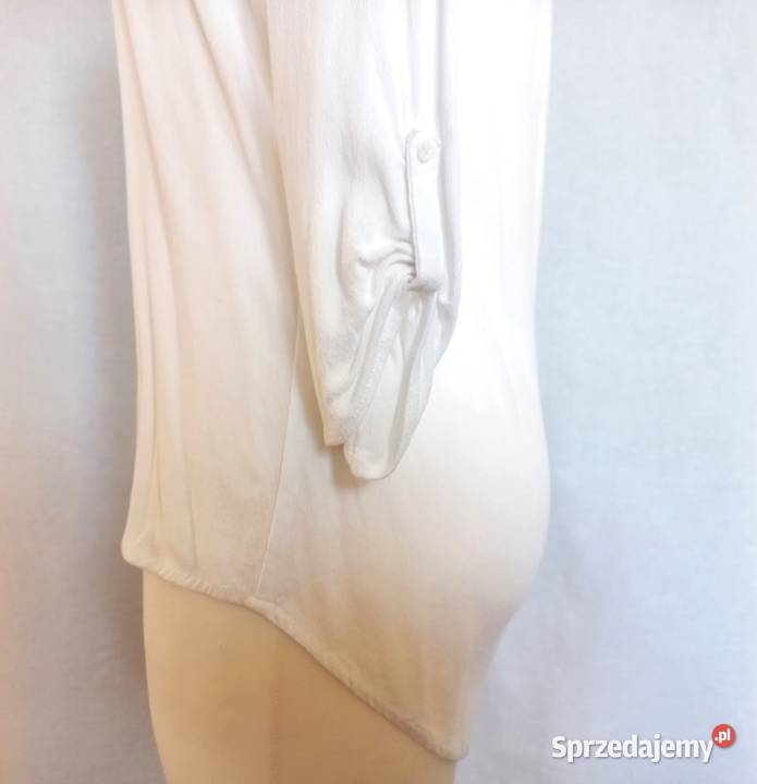 Bluzka biała Serek elegancka r 3638 Wiskoza Bluzki i koszule Białystok