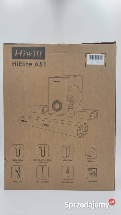 Soundbar 51 Dolby Atmos 380W Hiwill HiElite A51 5.1 Ząbki