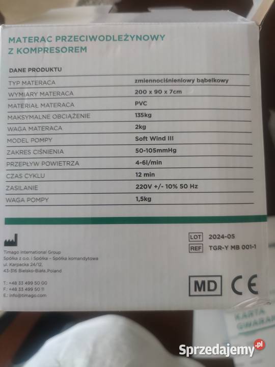 Materac przeciwodleżynowy z kompresorem