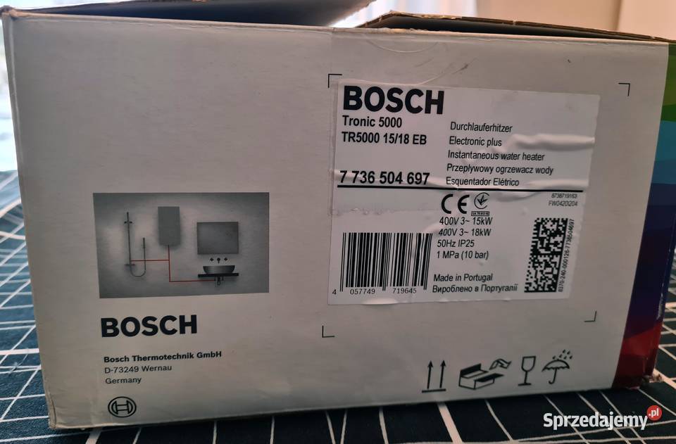 Elektryczny przepływowy podgrzewacz wody Bosch Stradomia Wierzchnia