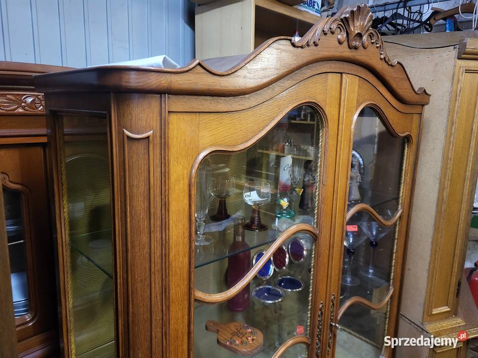 Biblioteka dębowa witryna z Niemiec SERWANTKA 112cm Sypniewo